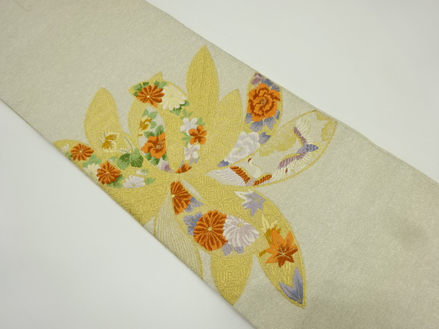 JAPANESE NAGOYA OBI / TSUZURE / WOVEN FLOWER & BIRD